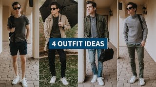 How to Wear White Sneakers  4 White Sneakers Outfit Ideas Casual Athleisure Smart Casual [upl. by Etteneg]