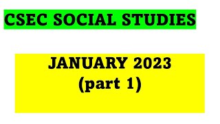 CXC SOCIAL STUDIES JANUARY 2023 [upl. by Chaille]