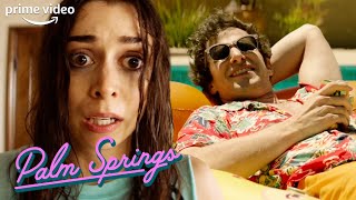 The First Time Andy Samberg amp Christin Milioti Get Stuck In A Loop  Palm Springs  Prime Video [upl. by Piselli701]