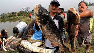 4 Biggest Fish Found In Bagjhoda Ponds  Fishing Around 2000kg  Net Fishing Nepal [upl. by Kling]