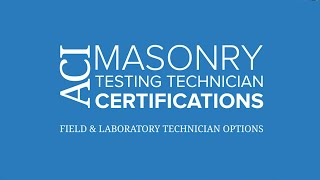 ACI Masonry Technician Certification [upl. by Foster]