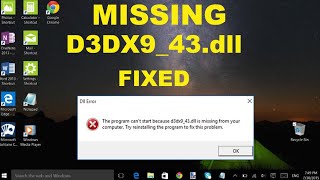 How To Fix D3DX943dll Missing Error in Windows 7810  3 Solutions [upl. by Lissi]