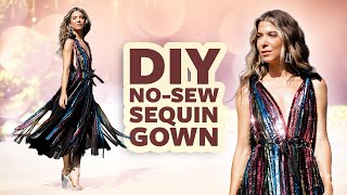 EASY Deep VNeck Gown NOSEW  DIY with Orly Shani [upl. by Kellia]