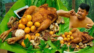 Chicken Fermented Recipe Cooking In Forest  Steam Chicken Fermented Lime Recipe [upl. by Ransell]