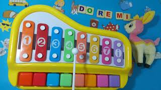 How to play DO RE Mi song piano Xylophone tutorial easy with notes keys and numbers [upl. by Lyford]