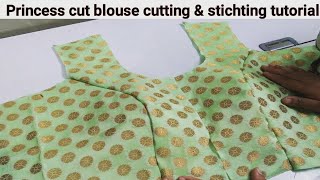 36 Size Princess Cut Blouse Cutting And Stitching Tutorial [upl. by Zamora93]