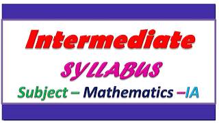 Intermediate 1st year maths 1A syllabus  Intermediate maths 1A chapter names [upl. by Jariv637]