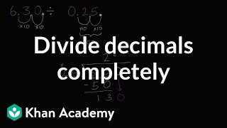 Dividing decimals completely  Arithmetic operations  5th grade  Khan Academy [upl. by Reider]