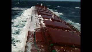 Capesize bulk carrier on heavy seas at Pacific Ocean [upl. by Nivrae]