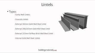 Lintels  For above windows and doors providing structural support [upl. by Yahsed]