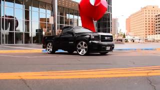 Dropped 2015 Gmc sierra single cab on 24s DUB does a sick burn out [upl. by Lewin515]