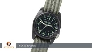 Bertucci 11040 DX3 Field Resin DashStriped Drab Green Nylon Strap Black Dial Watch  ReviewTest [upl. by Odericus775]