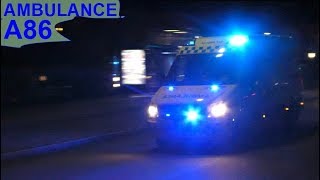 hovedstadens beredskab RTW A86 ambulance i udrykning rettungsdienst einsatzfahrt [upl. by Lilly]