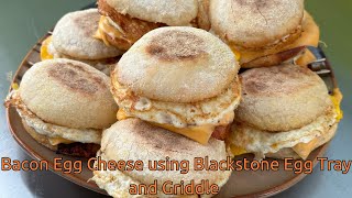 Egg Bacon and Cheese English Muffin using Blackstone Egg Tray and Griddle [upl. by Imarej]