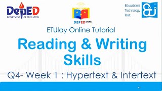 Hypertext and Intertext  Reading and Writing Skills  SHS Quarter 24 Week 1 [upl. by Nyllij756]