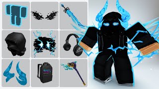 12 FREE BLACK AND BLUE ITEMS ROBLOX NEW 2023 [upl. by Goober]