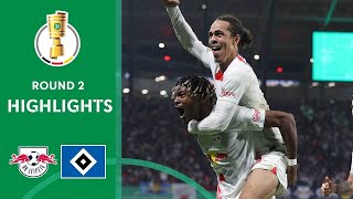 Poulsens brace initiate victory over HSV  RB Leipzig vs Hamburg 40  Highlights  DFBPokal [upl. by Myk]