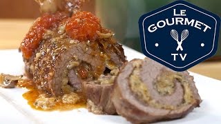 Braised Flank Steak Braciola Braciole Stuffed with Basil and Mozzarella Recipe [upl. by Etteniuqna56]