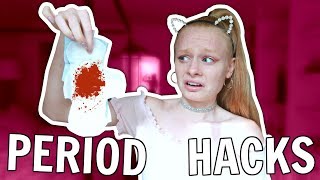 PERIOD HACKS EVERY GIRL SHOULD KNOW 😱 omg [upl. by Wolliw]