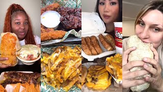 best viral tiktok mukbang compilation pt4  Chipotle Wingstop and many more [upl. by Namialus]