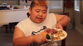 STEAK SHRIMP FRIED RICE MUKBANG [upl. by Alokin]