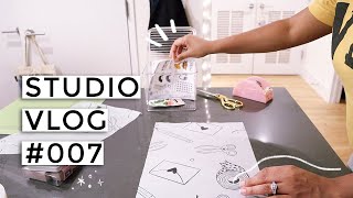 STUDIO VLOG 007  packing orders making bookmarks and sticker prototypes​ [upl. by Alat]