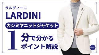 LARDINI カシミヤニットジャケット 1分で分かる ポイント解説！ [upl. by Feetal]