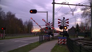 Lange overwegsluitingen en langzaam passerende treinen in Susteren [upl. by East531]