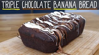 Triple Chocolate Banana Bread Recipe [upl. by Drauode]