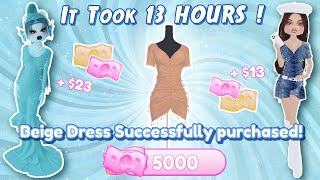 I Spent 13 Hours Farming for the Beige Dress in Dress to Impress [upl. by Ardnaxila929]