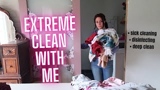 🤧Extreme Clean With Me • Sick Day Cleaning • Deep Cleaning [upl. by Merth]