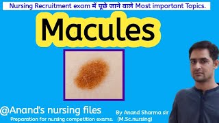 MaculesSkin lesion nursingrecruitment nursingquestionsandanswers lesion norcet nclexexam [upl. by Ilatfen]