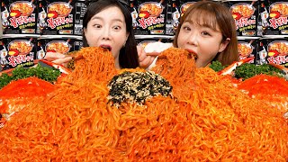 불닭볶음면 20개🔥 챌린지 먹방 ft만리 20 Cups Of Noodles Challenge SPICY Fire ramen Seafood Mukbang ASMR Ssoyoung [upl. by Jsandye]