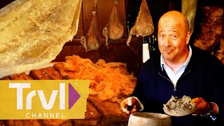 Andrew’s STINKIEST Feasts  Bizarre Foods with Andrew Zimmern  Travel Channel [upl. by Ailahtan]