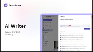 How to use AI Writer  Exemplary AI [upl. by Airyk]
