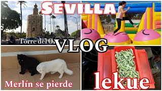 SEVILLA 💃 Hinchables GIGANTES 🐈 MERLÍN SE PIERDE TRUCOS LEKUE [upl. by Emmie]