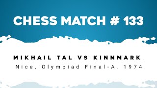 Mikhail Tal vs Kinnmark Nice Olympiad FinalA 1974 [upl. by Budding]