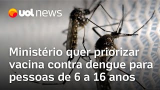 Dengue Ministério da Saúde quer priorizar vacina para pessoas de 6 a 16 anos [upl. by Wolcott]