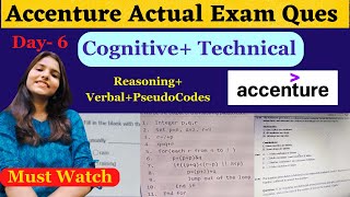 Accenture Cognitive  Technical Assessment Questions accentureexamquestions pseudocodesaccenture [upl. by Atined]