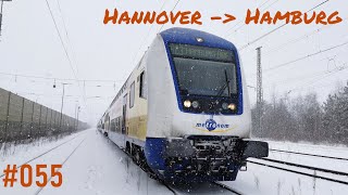 Führerstandsmitfahrt 055  Durchs winterliche Niedersachsen von Hannover nach Hamburg  rangieren [upl. by Korrie241]