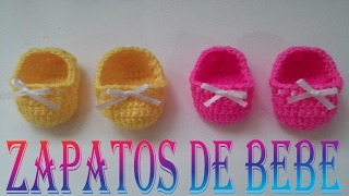 COMO HACER ZAPATITOS DE BEBE A CROCHET PASO A PASO [upl. by Anniroc]