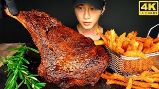 ASMR TOMAHAWK STEAK amp FRIES MUKBANG 먹방  COOKING amp EATING SOUNDS  Zach Choi ASMR [upl. by Eniledgam]