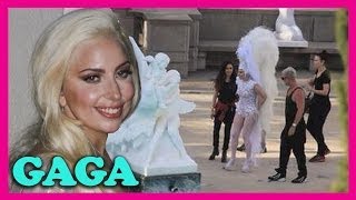 Lady Gaga Films quotGUYquot Music Video at Hearst Castle Whats Up With Gaga [upl. by Quinby]