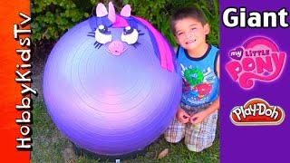 Mega GIANT My Little Pony PlayDoh EGG Surprise with HobbyKids [upl. by Eckblad215]