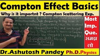 Compton Effect Basics  Compton Shift  AH Compton Scattering Experiment Compton [upl. by Fine]