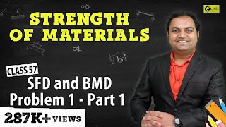 SFD and BMD  Problem 1  Part 1  Shear Force and Bending Moment Diagram  Strength of Materials [upl. by Ignaz891]