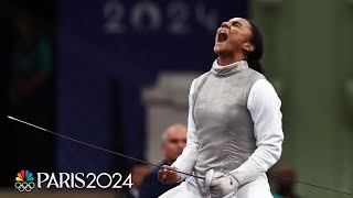 Lauren Scruggs bests World No 1 Arianna Errigo in MAJOR fencing upset  Paris Olympics  NBC Sports [upl. by Ardek960]