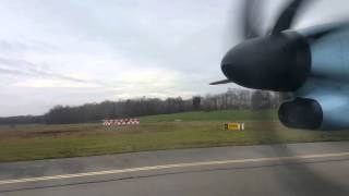 Take off Havilland Dash 8 400 twin turboprop [upl. by Anjanette]