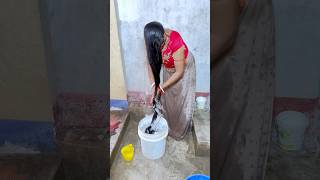 Long hair cleaning in fresh water 💆🏻‍♀️ shorts trending hairstyle haircare haircare youtube [upl. by Anilad]