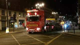 Beast Heavy Trailer Scania V8 Straight Pipe in Leeds City Centre [upl. by Clawson]